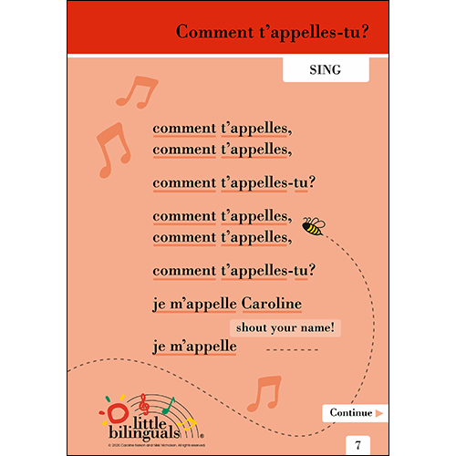 Little Bilinguals French song: What's Your Name?